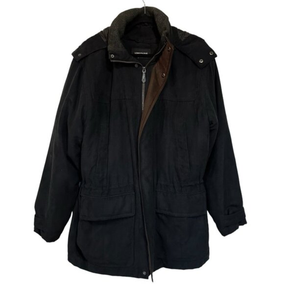 Black Hooded Winter Parka Coat Jacket - Picture 3 of 9